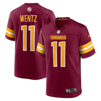 mens nike carson wentz burgundy washington commanders game 